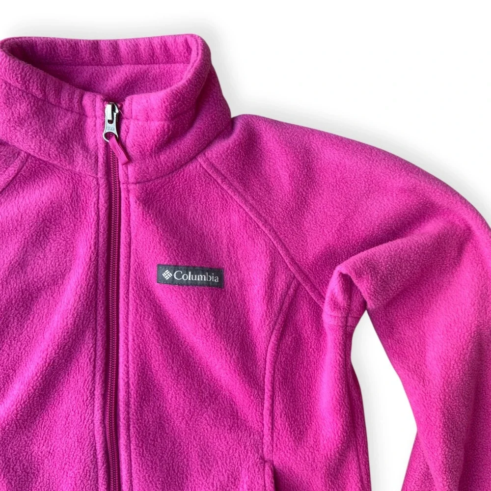 Columbia Girls Benton Springs Full Zip Fleece Jacket Pink Small (7/8)